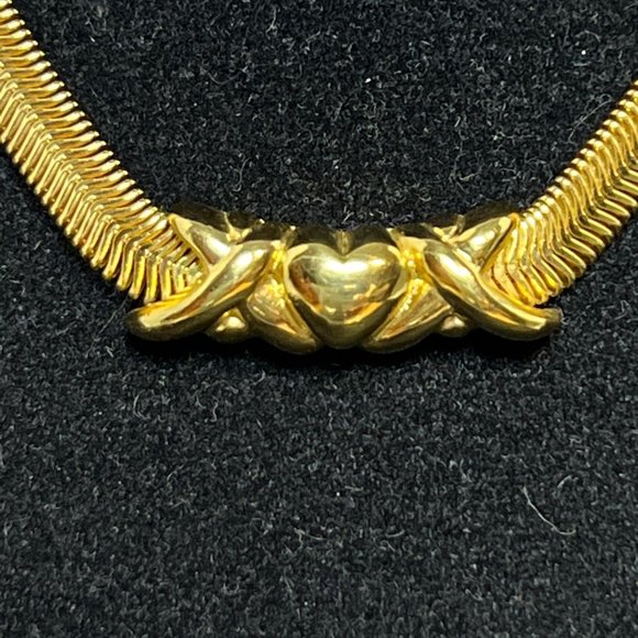 Vintage Monet Gold Tone Snake Chain Choker Necklace 15" (4234) - Picture 2 of 7